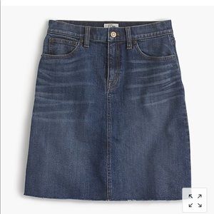 JCrew Denim Skirt with raw hem, size 27